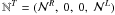 \hbox{$\mathbb{N}^T = (\mathcal{N}^R,\ 0,\ 0,\ \mathcal{N}^L)$}