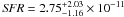 \hbox{${\it SFR}=2.75^{+2.03}_{-1.16}\times10^{-11}$}