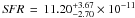 \hbox{${\it SFR}\,=\,11.20^{+3.67}_{-2.70}\times10^{-11}$}