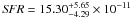 \hbox{${\it SFR}=15.30^{+5.65}_{-4.29}\times10^{-11}$}