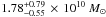 \hbox{$1.78^{+0.79}_{-0.55}\,\times\,10^{10}~M_{\odot}$}
