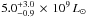 \hbox{$5.0^{+3.0}_{-0.9}\,\times\,10^{9}\,L_{\odot}$}