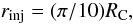 \begin{equation} \rinj= (\pi/10)\rC, \label{e-rinj-poincare} \end{equation}
