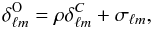 \appendix \setcounter{section}{2} \begin{equation} \label{eq:21} \delta^{\rm O}_{\ell m} = \rho \delta^{C}_{\ell m} + \sigma_{\ell m}, \end{equation}