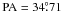 \hbox{${\rm PA}= 34\fdg71$}