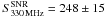 \hbox{$S_{\mathrm{330\,MHz}}^{\mathrm{{SNR}}}=248\pm15$}