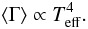 \begin{equation} \label{width_temp} \langle\Gamma\rangle \propto T_{\rm{eff}}^4 . \end{equation}