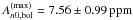 \hbox{$A_{n0,{\rm{bol}}}^{\rm{(max)}} = 7.56 \pm 0.99\:{\rm{ppm}}$}