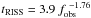 \hbox{$t_{\rm RISS} = 3.9 \ f_{\rm obs}^{~-1.76}$}