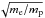 \hbox{$\sqrt{m_{\rm e}/m_{\rm p}}$}