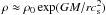 \hbox{$\rho\approx\rho_0\exp(GM/r\cs^2)$}