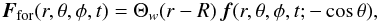 \begin{equation} \FF_{\rm for}(r,\theta,\phi,t)=\Theta_w(r-R)\,\ff(r,\theta,\phi,t;-\cos\theta), \label{ForcingFunction} \end{equation}