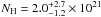 \hbox{$N_{\rm H} = 2.0^{+2.7}_{-1.2}\times 10^{21}$}