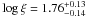 \hbox{$\log \xi = 1.76^{+0.13}_{-0.14}$}