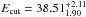 \hbox{$E_{\rm cut}=38.51^{+2.11}_{1.90}$}
