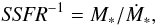 \begin{equation} \label{ssfr} {\it SSFR}^{-1}=M_\ast/\dot M_\ast, \end{equation}