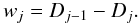 \appendix \setcounter{section}{1} \begin{equation} w_j = D_{j-1} - D_j. \end{equation}