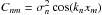 \hbox{$C_{nm} = \sigma_n^2 \cos(k_n x_m)$}