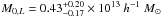 \hbox{$M_{0,L}=0.43^{+0.20}_{-0.17}\times 10^{13}~h^{-1}~M_{\odot}$}