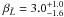 \hbox{$\beta_{\tilde{L}}=3.0^{+1.0}_{-1.6}$}