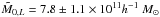 \hbox{$\tilde{M}_{0,L}=7.8\pm1.1 \times 10^{11}h^{-1}~M_{\odot}$}