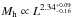 \hbox{$M_{\rm h} \propto L^{2.34^{+0.09}_{-0.16}}$}