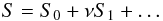 \begin{equation} S = S_0 + \nu S_1 + \dots \label{eq:4.2} \end{equation}