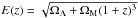 \hbox{$E(z)=\sqrt{\Omega_\Lambda+\Omega_{\rm M}(1+z)^3}$}