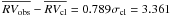 \hbox{$\overline{RV_{\rm obs}}-\overline{RV_{\rm cl}}=0.789\sigma_{\rm cl}=3.361$}
