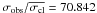 \hbox{$\sigma_{\rm obs}/\overline{\sigma_{\rm cl}}=70.842$}