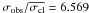 \hbox{$\sigma_{\rm obs}/\overline{\sigma_{\rm cl}}=6.569$}