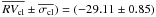 \hbox{$\overline{RV_{\rm cl}}\pm\overline{\sigma_{\rm cl}})=(-29.11\pm0.85)$}