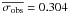 \hbox{$\overline{\sigma_{\rm obs}}=0.304$}