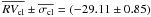 \hbox{$\overline{RV_{\rm cl}}\pm\overline{\sigma_{\rm cl}}=(-29.11\pm0.85)$}