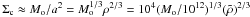 \hbox{$\Sigma_{\rm c}\approx M_{\rm o}/a^2=M_{\rm o}^{1/3}\rho^{2/3}=10^4(M_{\rm o}/10^{12})^{1/3}(\tilde{\rho})^{2/3}$}