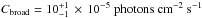 \hbox{$C_{\rm broad} = 10^{+1}_{-1}\,\times\,10^{-5}\ \textrm{photons cm}^{-2}\ \textrm{s}^{-1}$}