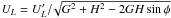 \hbox{$U_L=U'_L/\!\sqrt{G^2+H^2-2GH \sin\phi}$}