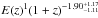 \hbox{$E(z)^1(1+z)^{-1.90^{+1.17}_{-1.11}}$}