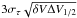 \hbox{$3\sigma_{\tau}\sqrt{\delta V \Delta V_{1/2}}$}