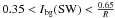 \hbox{$0.35 < I_{\rm bg}({\rm SW}) < \frac{0.65}{R}$}