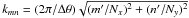 \hbox{$k_{mn} = (2\pi/\Delta\theta)\sqrt{(m^\prime/N_x)^2+(n^\prime/N_y)^2}$}