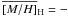 \hbox{$\overline{[M/H]}_{\rm H}= -$}