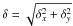 \hbox{$\delta = \sqrt{\delta_{x}^2 + \delta_{y}^2}$}