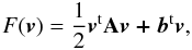 \appendix \setcounter{section}{2} \begin{equation} F(\vec{v}) = \frac{1}{2}\vec{v}^{\rm t} \mathbf{A}\vec{v+ b}^{\rm t} \vec{v}, \label{quadratic_function} \end{equation}