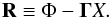\begin{equation} \mathbf{R} \equiv \Phi - \mathbf{\Gamma} X. \label{residual} \end{equation}