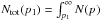 \hbox{$N_{\rm tot}(p_1)=\int_{p_1}^\infty N(p)$}