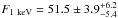 \hbox{$F_{\rm 1~keV} = 51.5 \pm 3.9^{+6.2}_{-5.4}$}