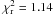 \hbox{$\chi^2_{\rm r}=1.14$}