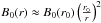 \hbox{$B_0(r)\approx B_0(r_0) \left(\frac{r_0}{r}\right)^2$}