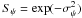 \hbox{$S_{\psi} = \exp (-\sigma_{\psi}^2)$}